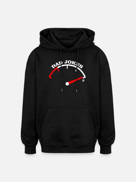 Dad Jokes Meter Tee Design - Oversized Unisex Hoodie - black