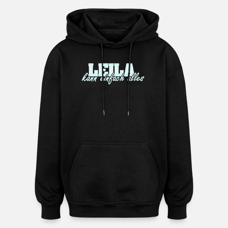 Leila - Oversized Unisex Hoodie - Schwarz