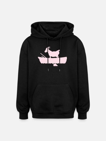 G.O.A.T. Ziege im Boot rosa - Oversized Unisex Hoodie - Schwarz
