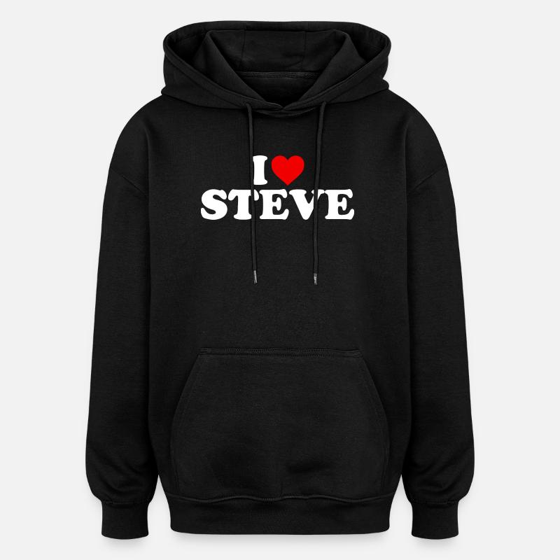 J’aime Steve - Sweat à capuche oversize unisexe - noir