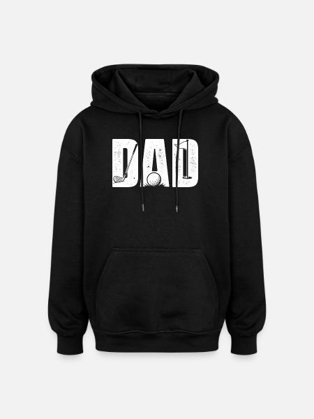 Dad Golf Player Father Fairway Lover - Oversized Unisex Hoodie - black