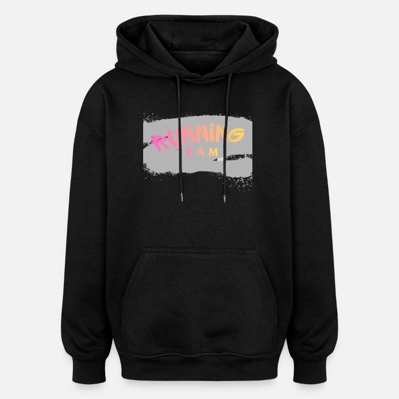 Running Team - Oversized Unisex Hoodie - Schwarz