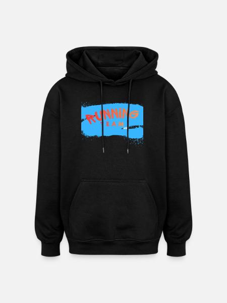 Running Team - Oversized Unisex Hoodie - Schwarz