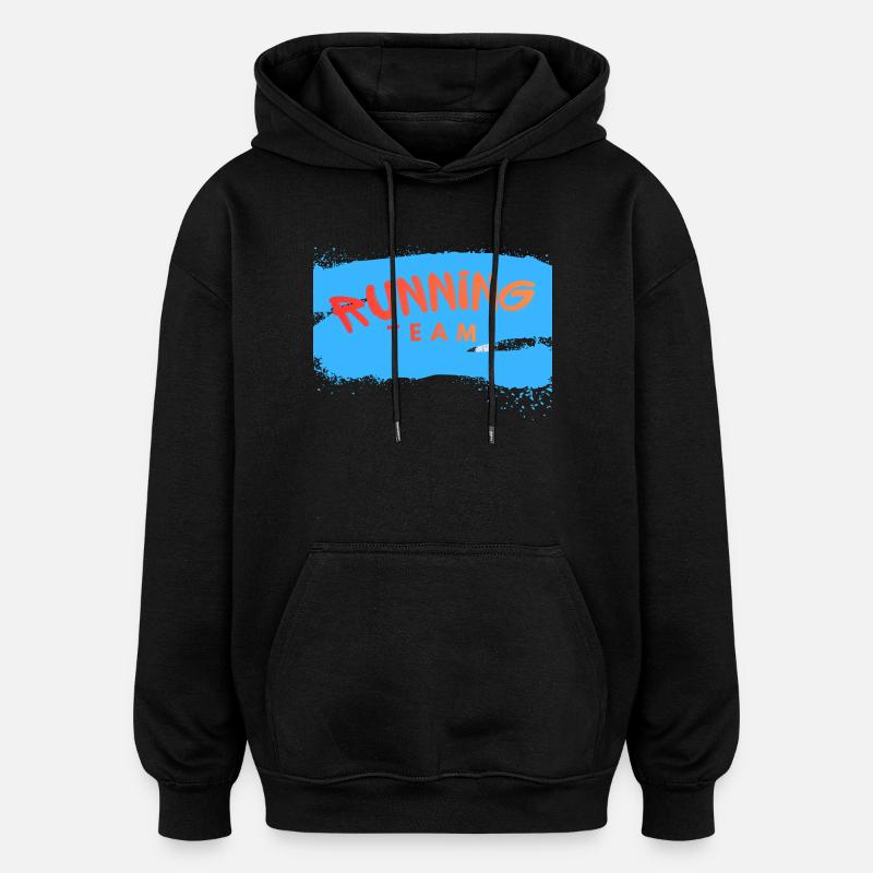 Running Team - Oversized Unisex Hoodie - Schwarz