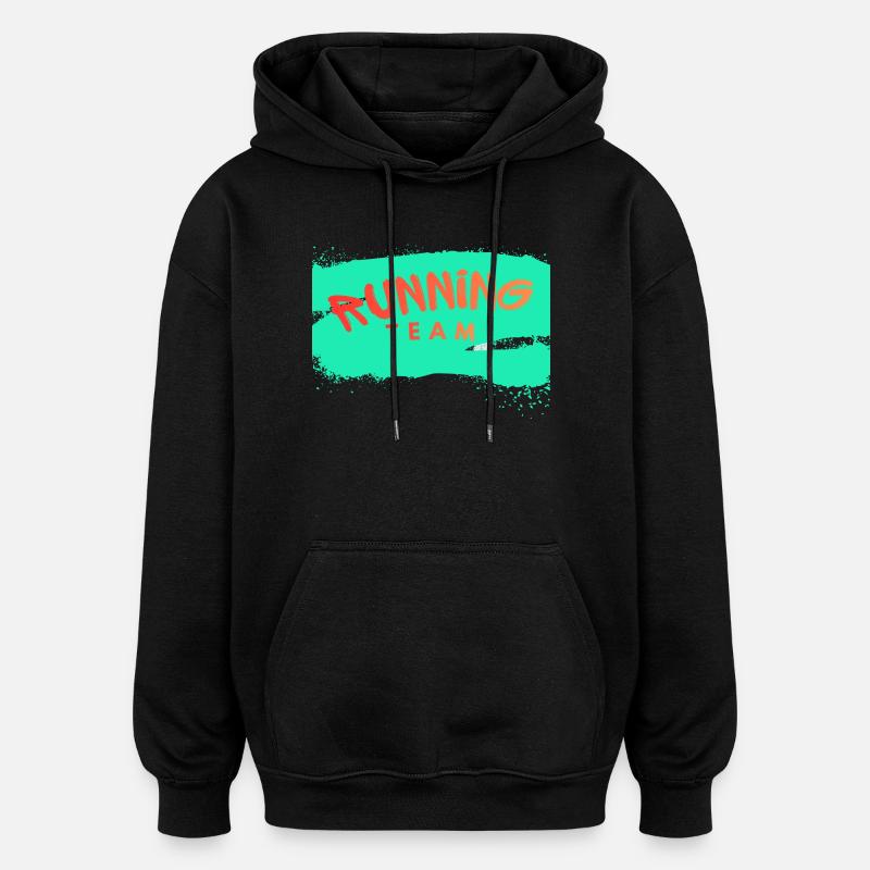 Running Team - Oversized Unisex Hoodie - Schwarz