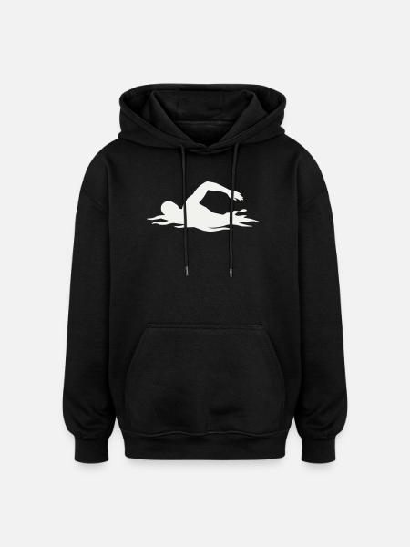 Silhouette de nageurs dans l’eau - Sweat à capuche oversize unisexe - noir
