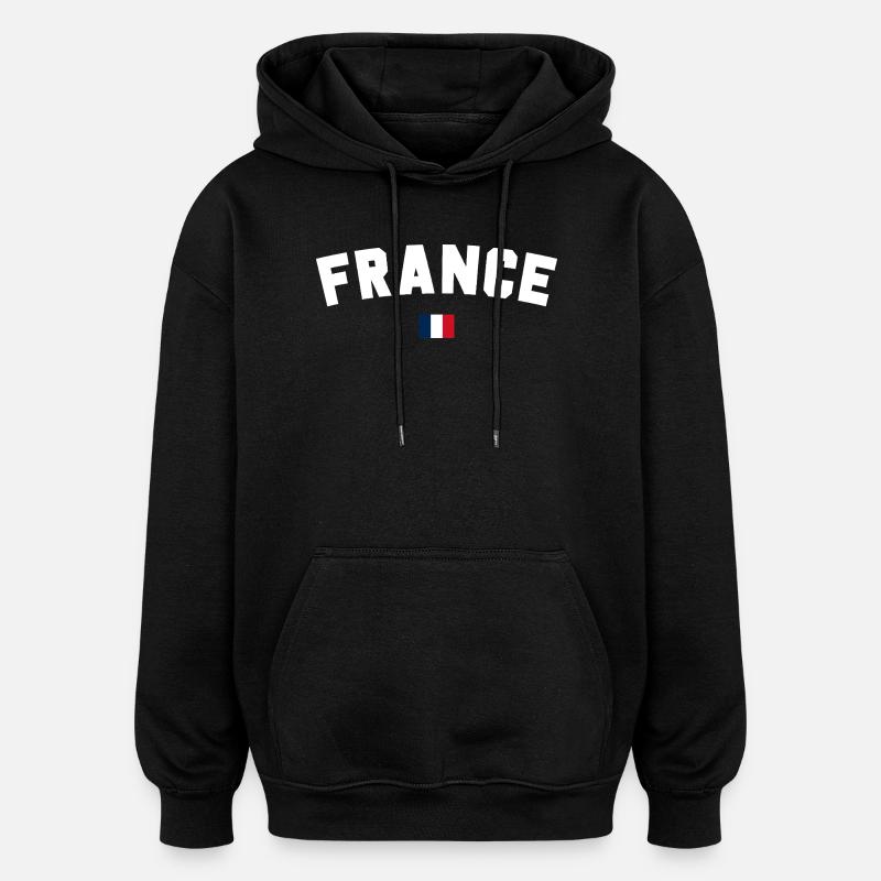 France - Oversized Unisex Hoodie - black