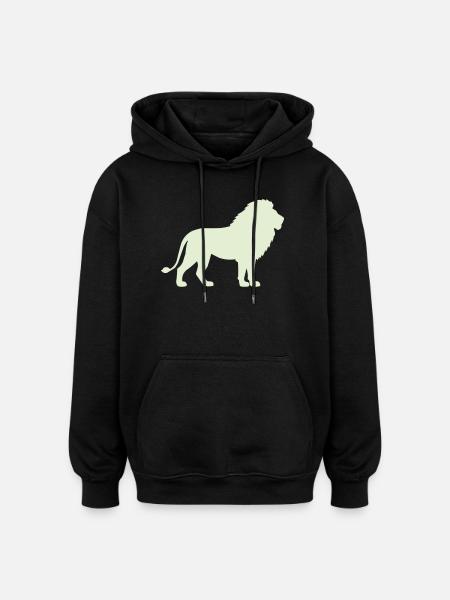 Lion Silhouette Vert Pastel - Sweat à capuche oversize unisexe - noir