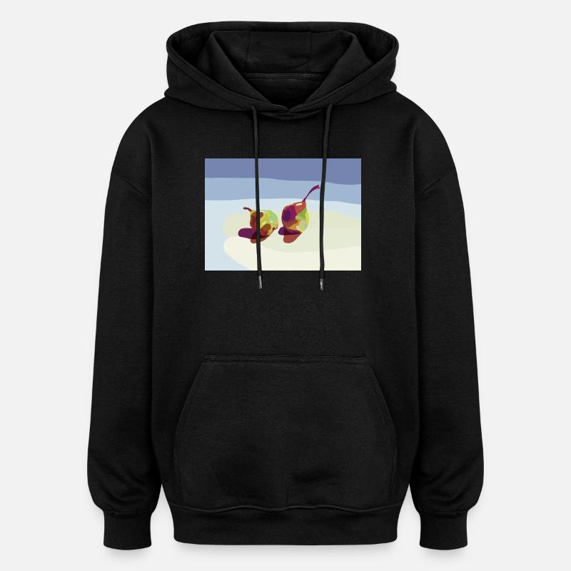 Abstract pears on the beach - Oversized Unisex Hoodie - black