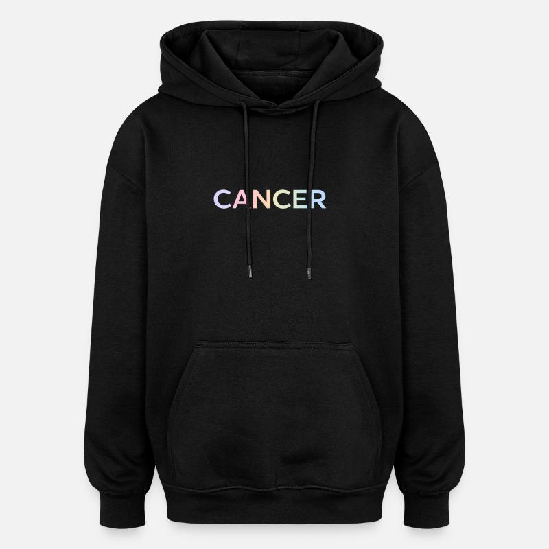 Lettres de sensibilisation au cancer Pastel - Sweat à capuche oversize unisexe - noir