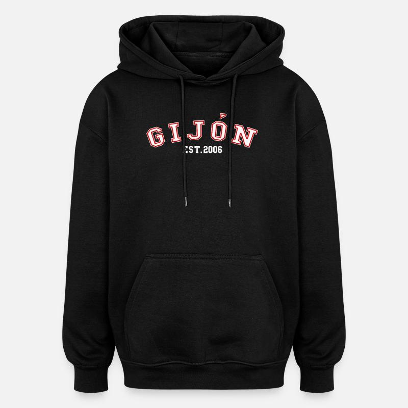 Gijón Fondée en 2006 - Sweat à capuche oversize unisexe - noir