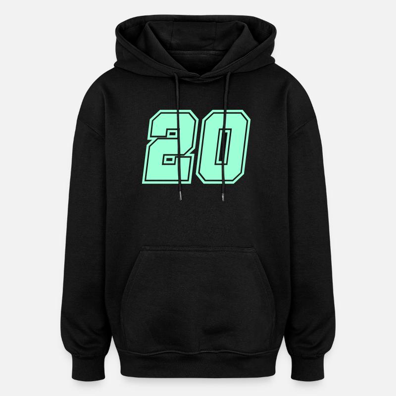 20- - Sweat à capuche oversize unisexe - noir