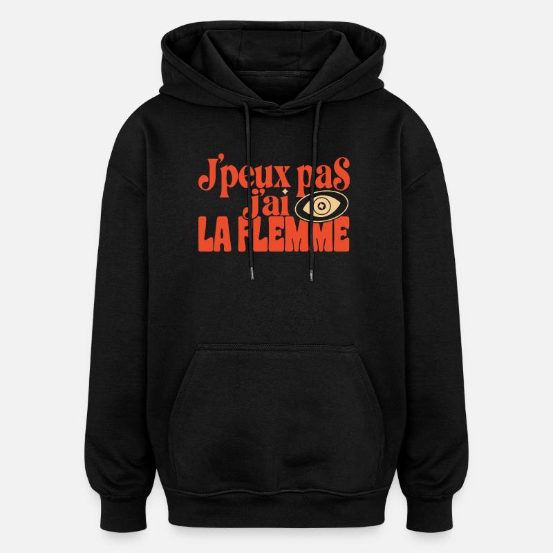 Flemme Pop Œil Retro - Sweat à capuche oversize unisexe - noir
