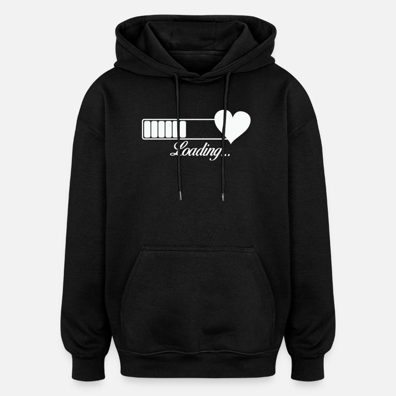Herz-Loading Fortschritt - Oversized Unisex Hoodie - Schwarz