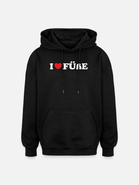 I love feet - Oversized Unisex Hoodie - black