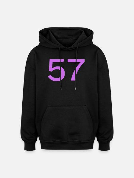 57 - Sweat à capuche oversize unisexe - noir
