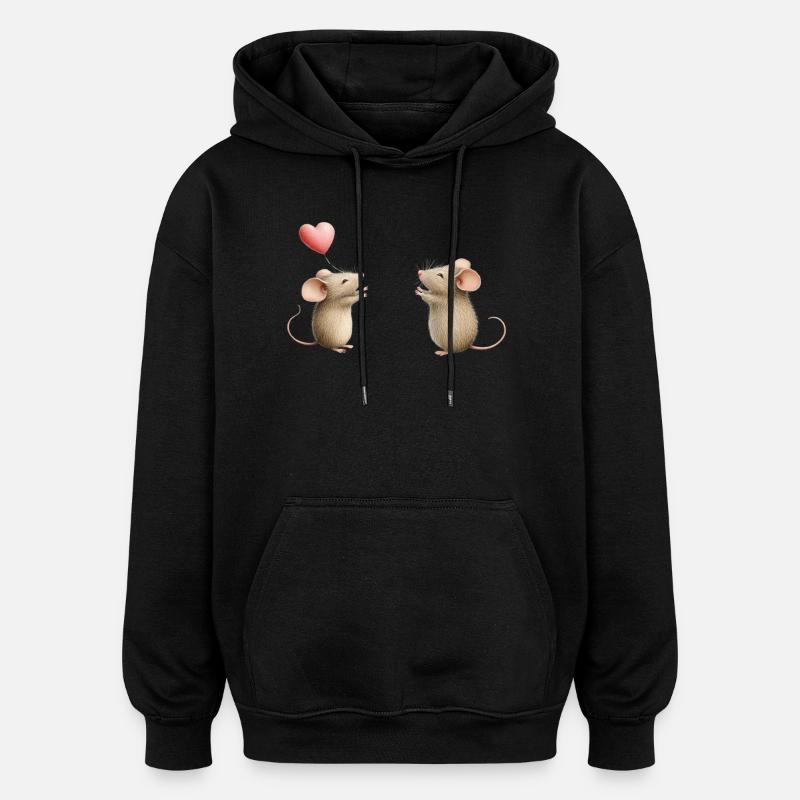 Mausliebe - Oversized Unisex Hoodie - Schwarz