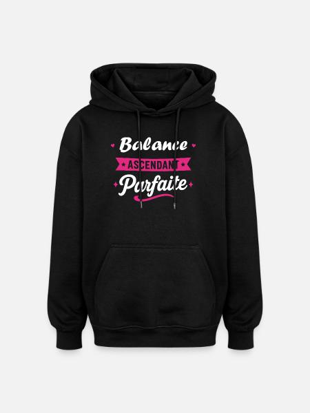 Balance Ascendant Parfaite - Sweat à capuche oversize unisexe - noir