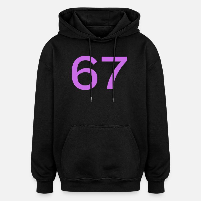 67 - Oversized Unisex Hoodie - Schwarz