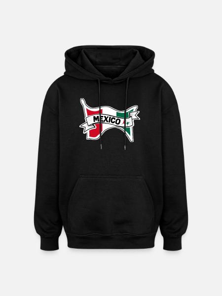 Mexico Mexikanische Flagge  - Oversized Unisex Hoodie - Schwarz