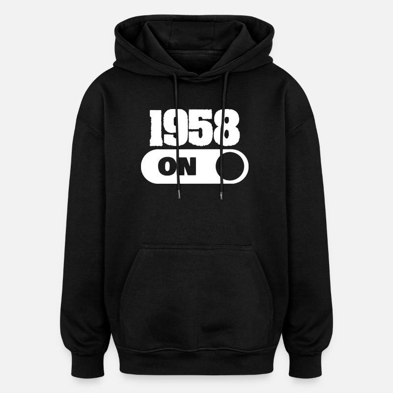 1958 - Oversized Unisex Hoodie - black