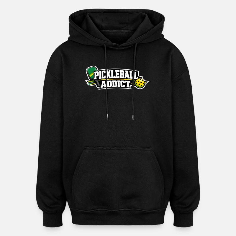 Pickleball Addict Logo - Sweat à capuche oversize unisexe - noir