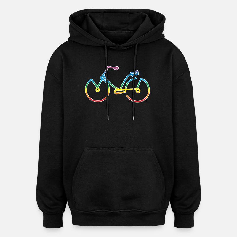 vélo - Sweat à capuche oversize unisexe - noir