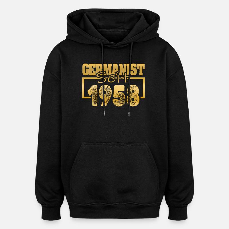 1958 - Oversized Unisex Hoodie - black