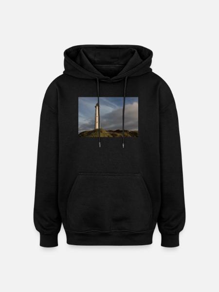 Lighthouse Lingvig Fyr Ringkøbing Denmark - Oversized Unisex Hoodie - black