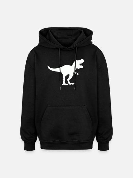 dinosaurier_trex - Sweat à capuche oversize unisexe - noir