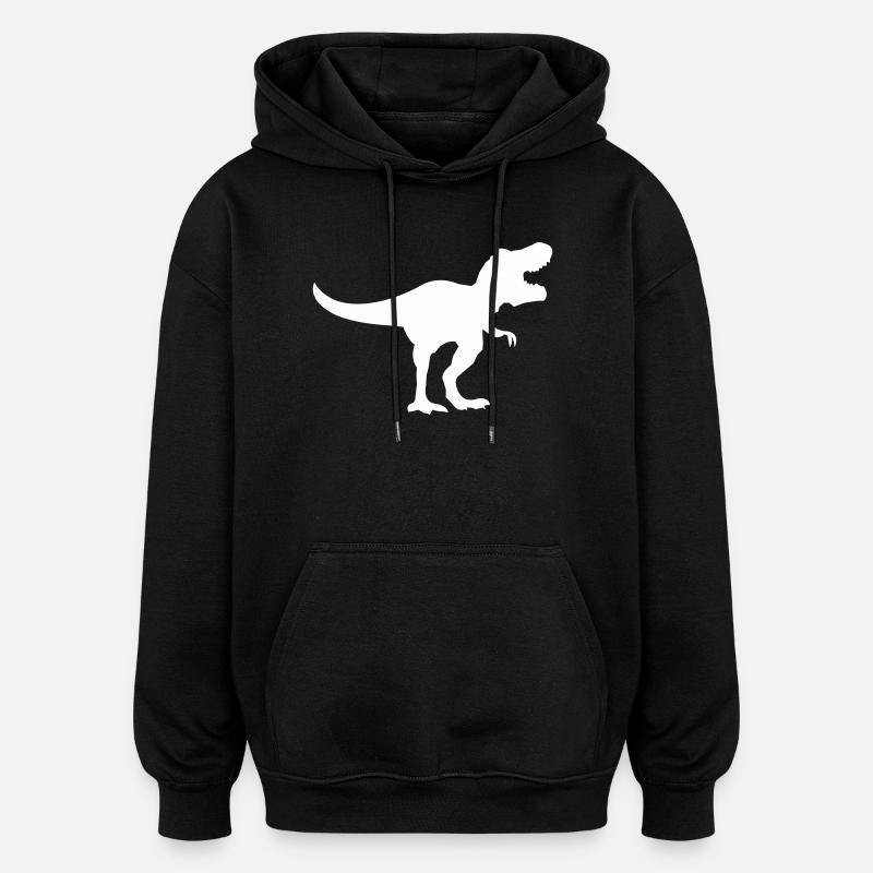 dinosaurier_trex - Sweat à capuche oversize unisexe - noir