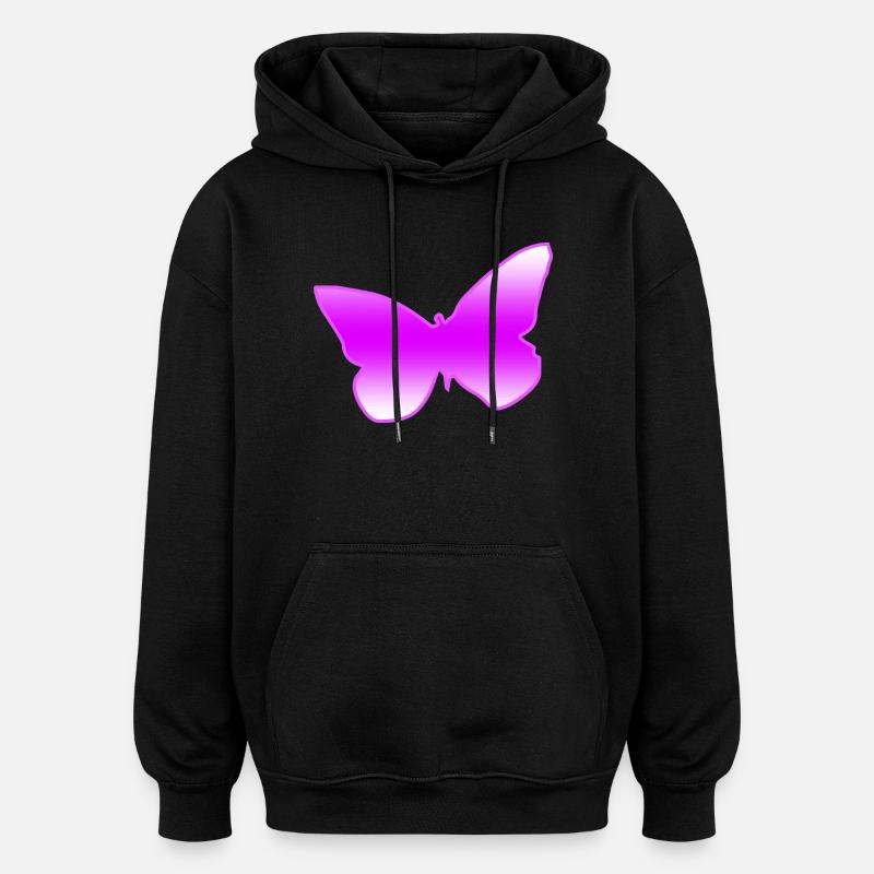 Papillon - Sweat à capuche oversize unisexe - noir