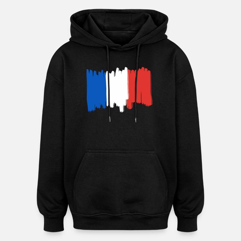 Drapeau de la France - Sweat à capuche oversize unisexe - noir