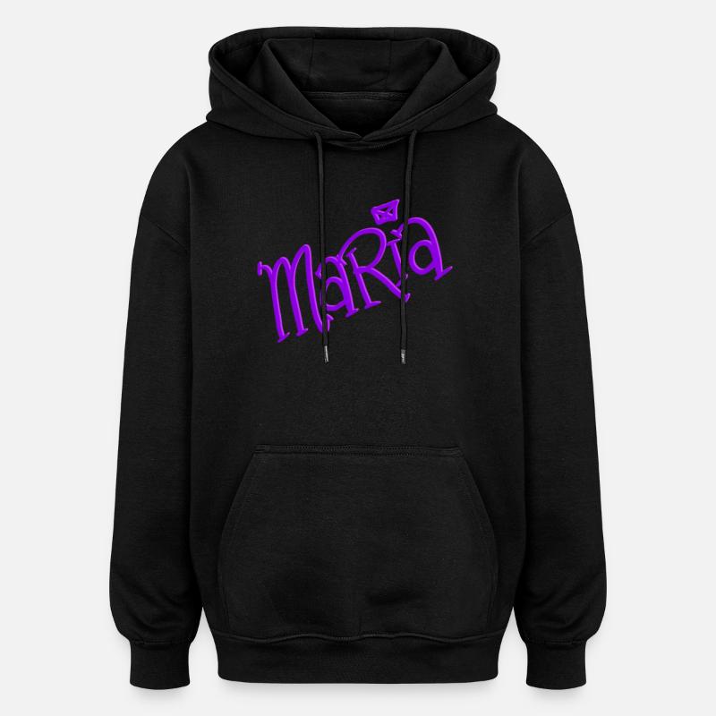 Maria - Oversized Unisex Hoodie - Schwarz