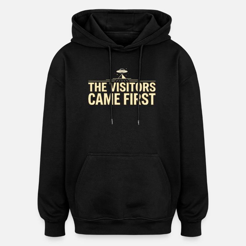 Les visiteurs passaient avant tout - Sweat à capuche oversize unisexe - noir