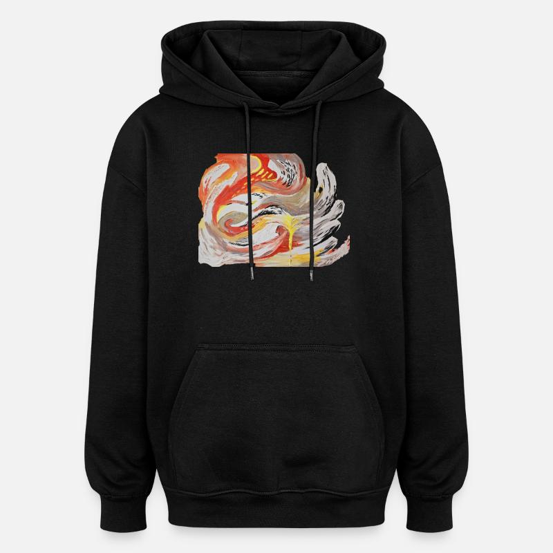 PHOENIX - Sweat à capuche oversize unisexe - noir