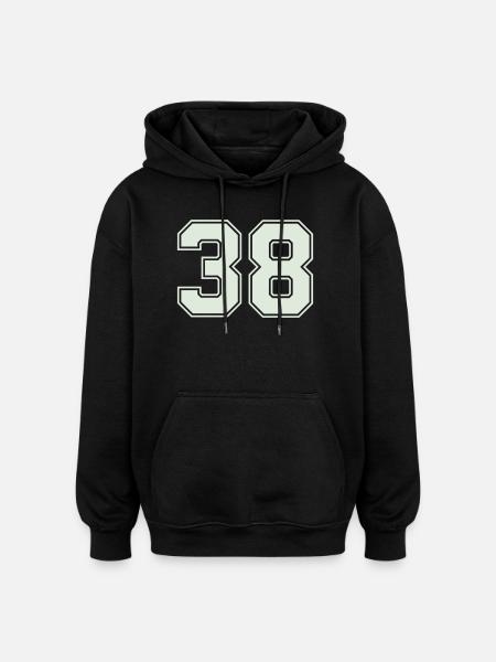 38- - Sweat à capuche oversize unisexe - noir