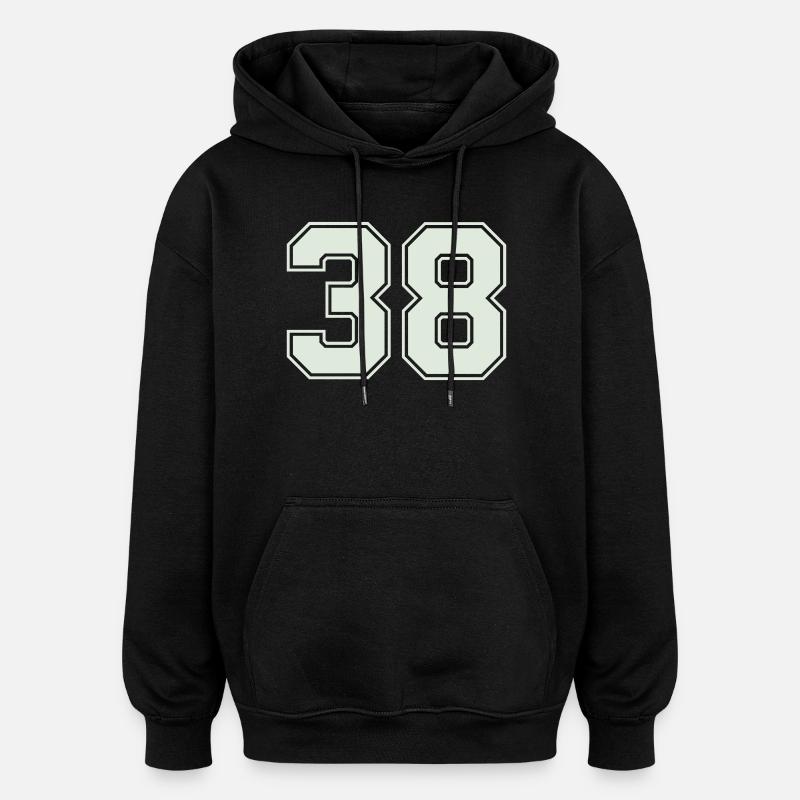 38- - Oversized Unisex Hoodie - Schwarz