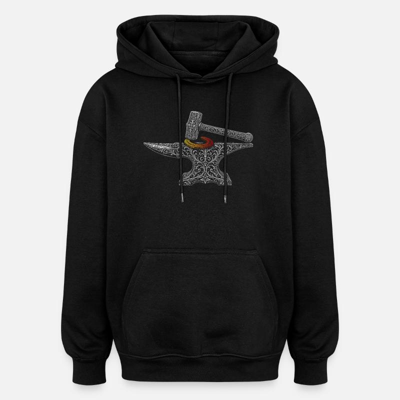 maréchal-ferrant - Sweat à capuche oversize unisexe - noir