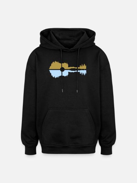 Guitar pastel - Oversized Unisex Hoodie - black