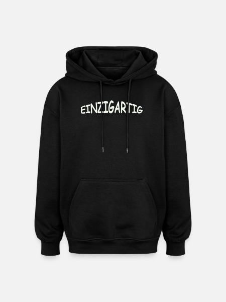 einzigartig- - Oversized Unisex Hoodie - Schwarz