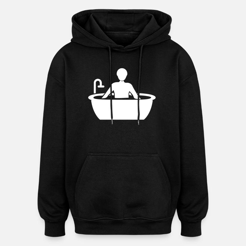 Baignoire - Sweat à capuche oversize unisexe - noir