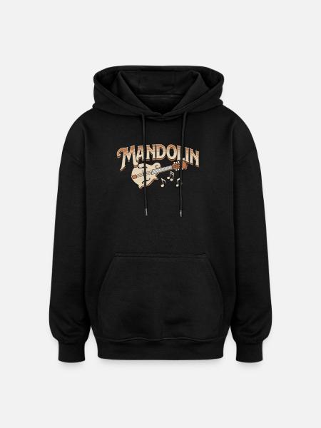 Mandoline, Bluegrass, Country Folk Notes - Sweat à capuche oversize unisexe - noir
