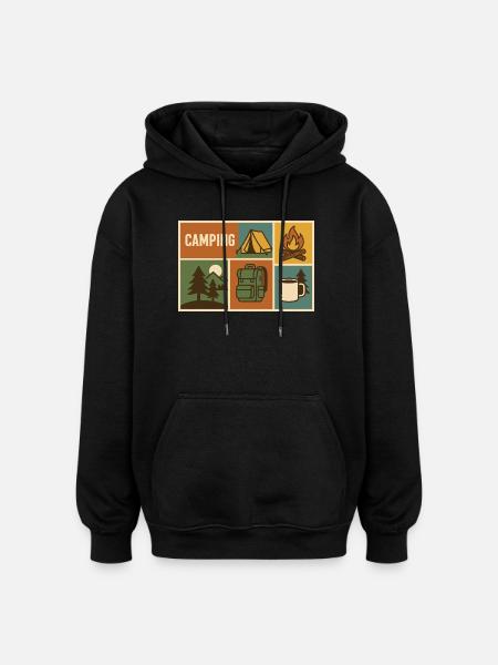 Lagerfeuernächte Flickenteppich - Oversized Unisex Hoodie - Schwarz
