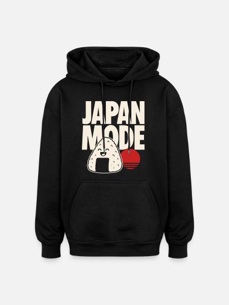 Japan Mode Kawaii Onigiri - Oversized Unisex Hoodie - Schwarz