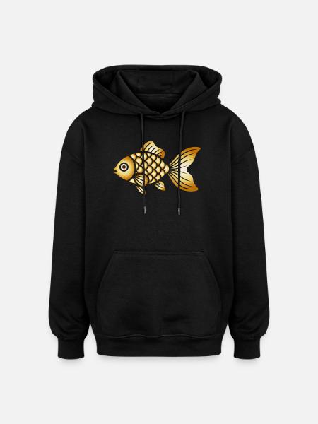 Goldfisch | Klassisches Fischmotiv   - Oversized Unisex Hoodie - Schwarz