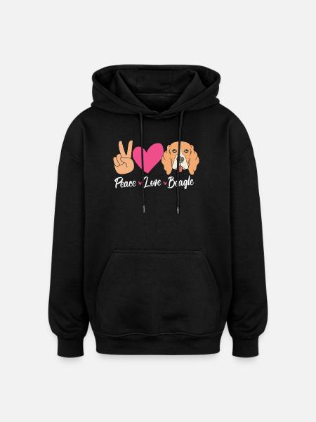 Beagle Mama Mutter Hundemama - Oversized Unisex Hoodie - Schwarz