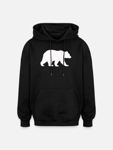 Silhouette d’ours - Sweat à capuche oversize unisexe - noir