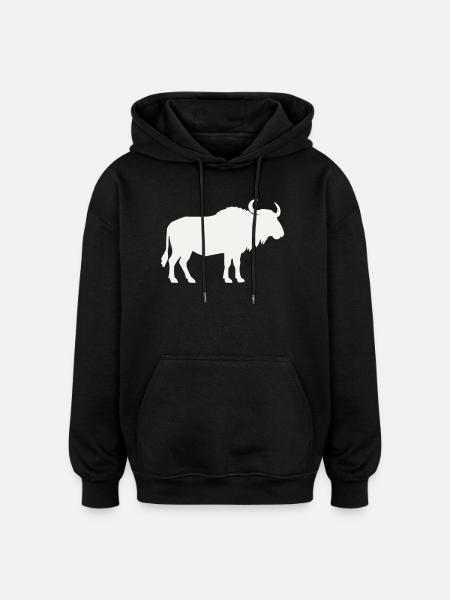 Wild Bison Silhouette - Oversized Unisex Hoodie - black