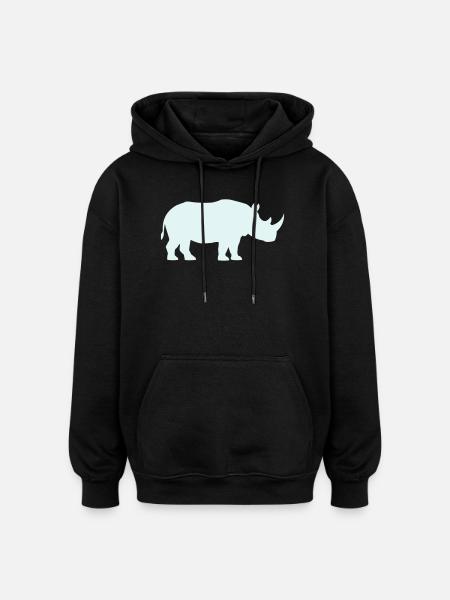 Pastel Rhino Silhouette - Oversized Unisex Hoodie - black